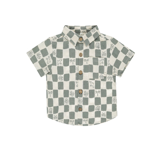 Collared Short Sleeve Shirt Coastal Check