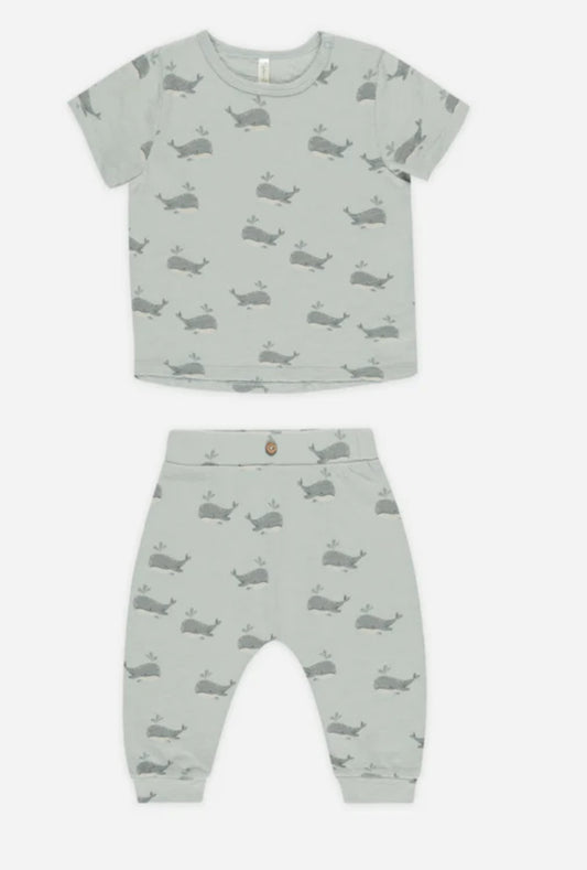 TEE + SLOUCH PANT SET || WHALES