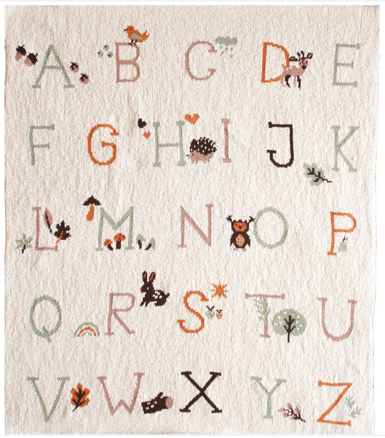 Alphabet Baby Blanket Natural