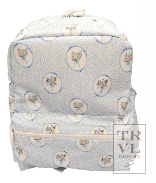 MINI BACKER - FLORAL MEDALLION BLUE