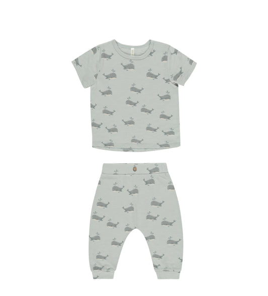 TEE + SLOUCH PANT SET WHALES