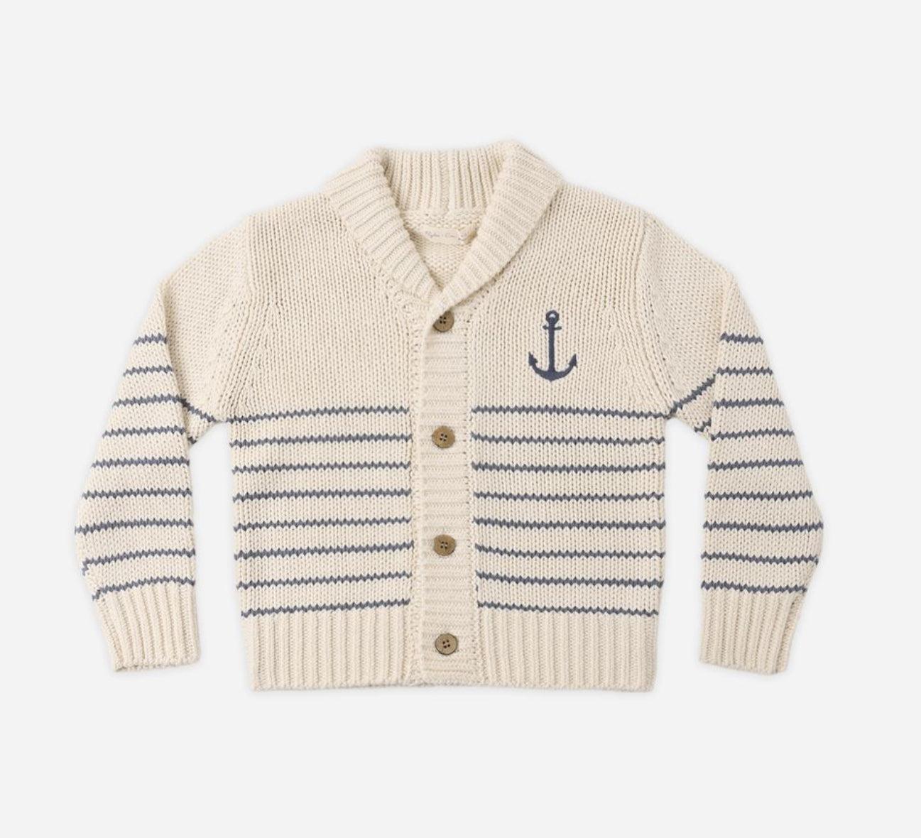 SHAWL CARDIGAN NATURAL & MARINE