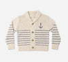 SHAWL CARDIGAN NATURAL & MARINE