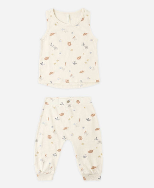 TANK + SLOUCH PANT SET AQUATIC