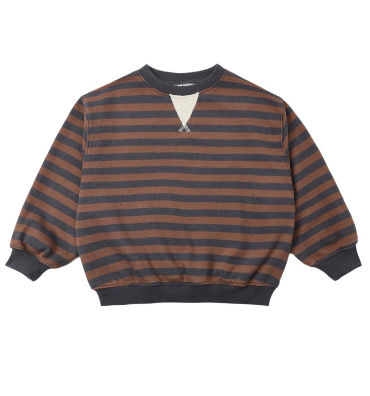 OVERSIZED CREW MULBERRY STRIPE