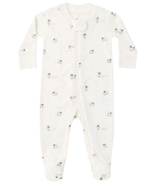 ZIP LONG SLEEVE SLEEPER FOOTIE SHEEP
