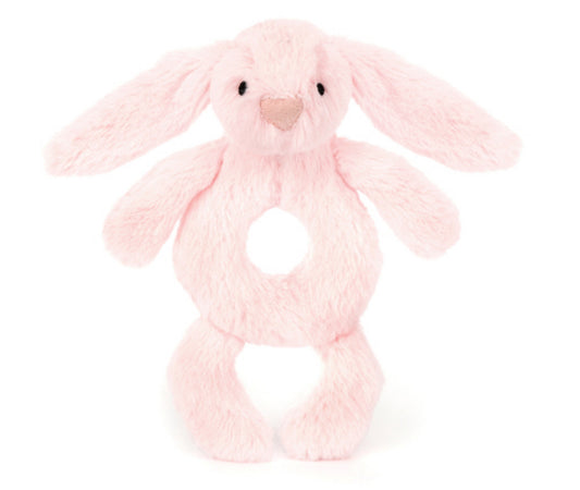 Jellycat Baby Bashful  Pink Bunny Ring Rattle  (RECYCLED FIBERS)