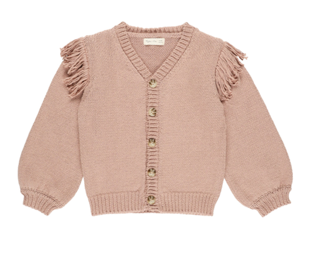 FRINGE CARDIGAN || ROSE