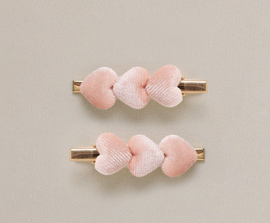 CLIPS Velvet Heart PINK