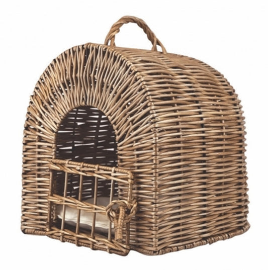 Dog Cage Wicker with eggshell cushion