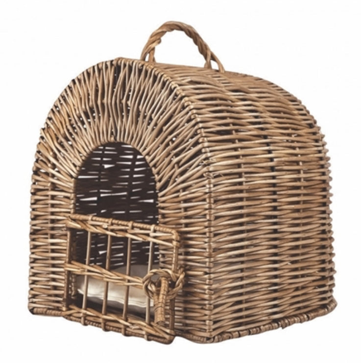 Dog Cage Wicker with eggshell cushion