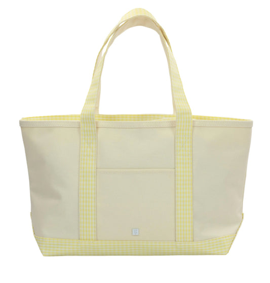 MEDIUM TOTE - COATED CANVAS GINGHAM BUTTERCUP TRIM