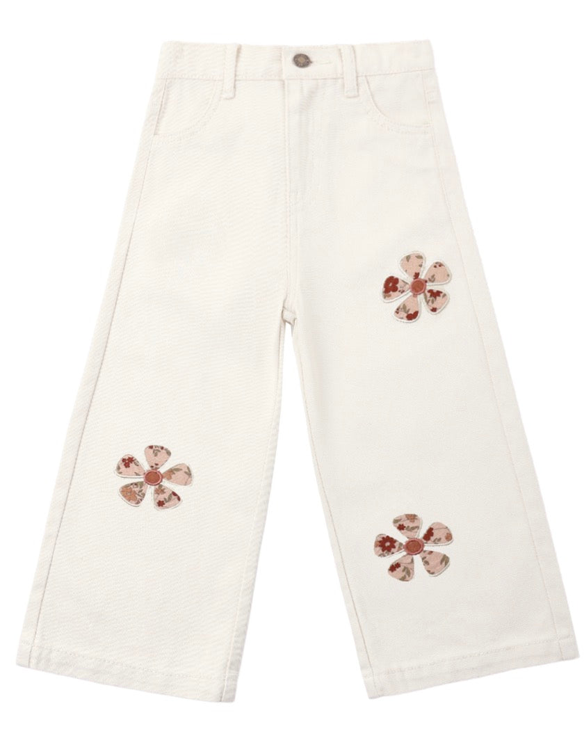 STRAIGHT LEG PANT DAISY PATCHES