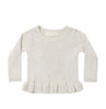 RIB KNIT PEPLUM TOP + LEGGING HEATHERED OATMEAL