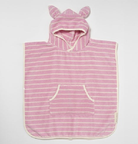 Kids Character Hooded Towel Cotton Candy Pink Stripe