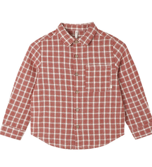 COLLARED LONG SLEEVE SHIRT VINTAGE PLAID