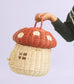 Rattan Mushroom Basket - Red
