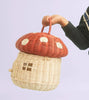 Rattan Mushroom Basket - Red