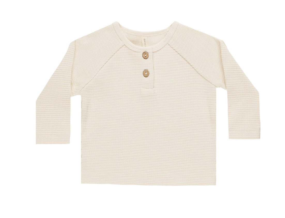 HENLEY KNIT TOP || NATURAL