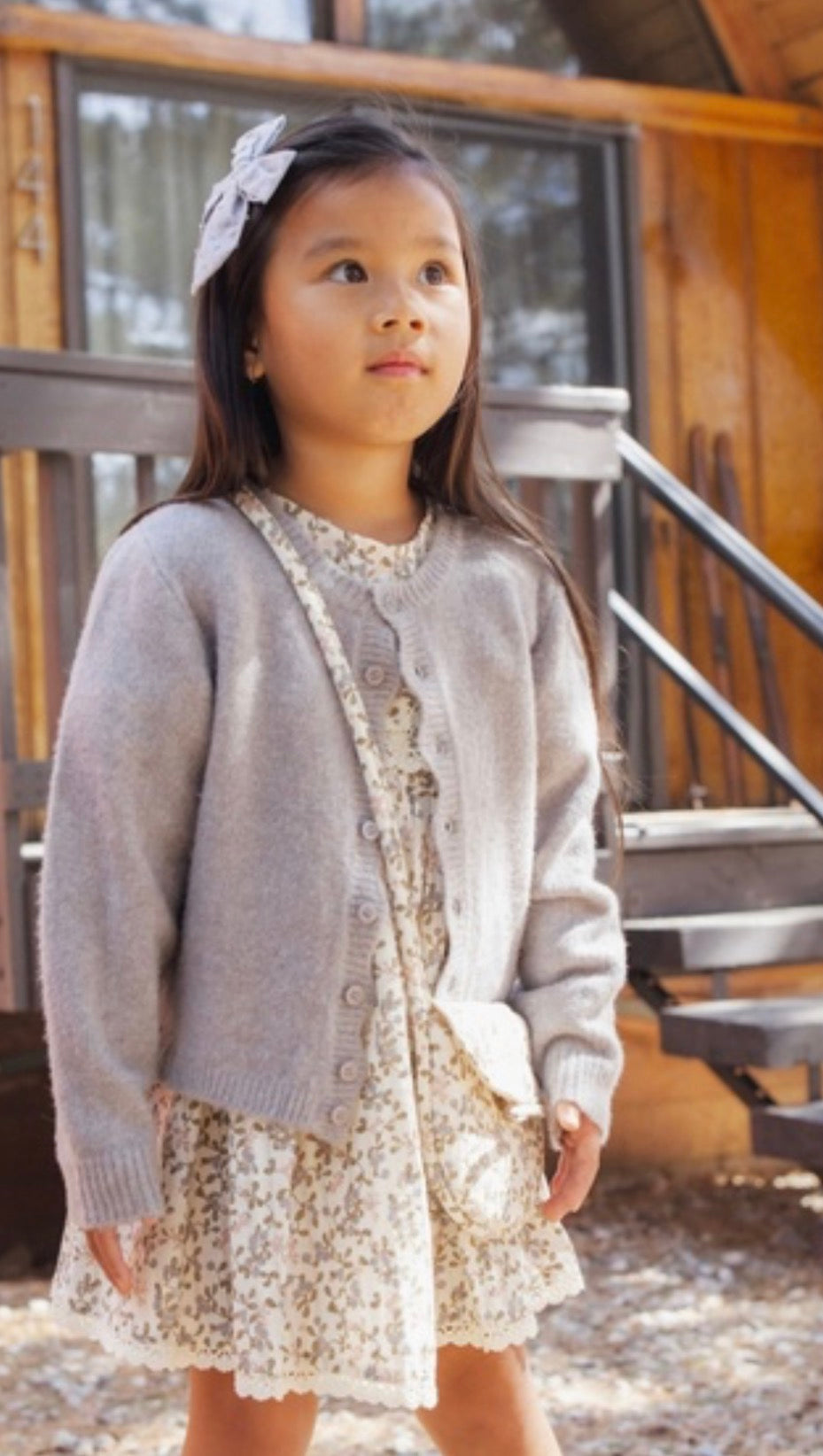 SCALLOP CARDIGAN DUSTY-BLUE