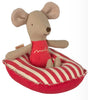 Rubber boat, Small mouse - Red stripe 11-1403-01