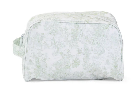 STOWAWAY Toiletry Bag - Bunny Toile Green