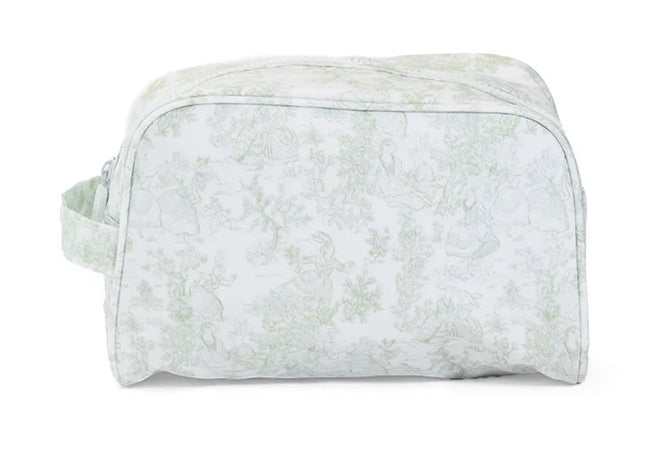 STOWAWAY Toiletry Bag - Bunny Toile Green