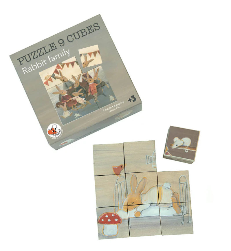 Puzzle Cube Rabbit Family