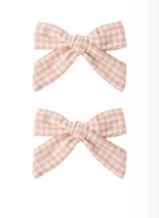 BOWS, SET OF 2 PETAL GINGHAM