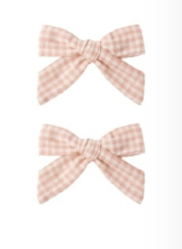 BOWS, SET OF 2 PETAL GINGHAM