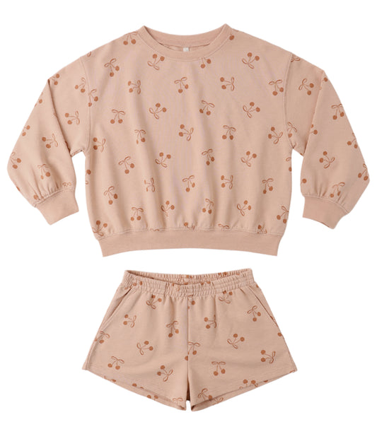 SUMMER TERRY SET CHERRY BOWS