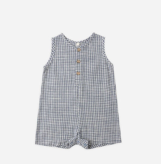MAVRICK ROMPER MARINE GINGHAM
