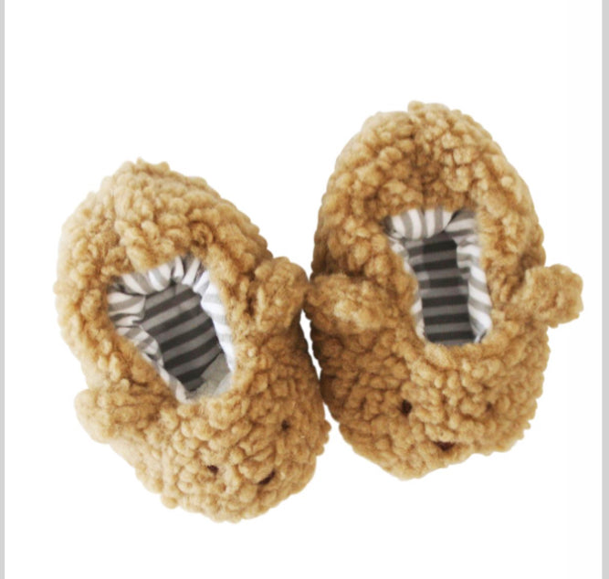 Sherpa Bear Booties Caramel 9-6m