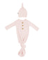 Kyte Baby Ribbed Knotted Gown with Hat Set in Blush