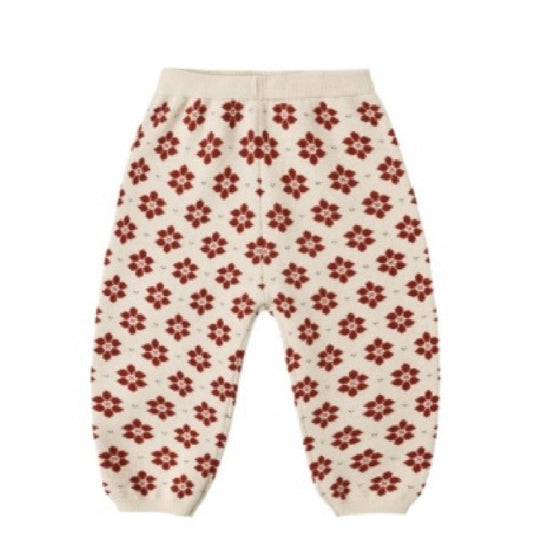 KNIT PANT POINSETTIA