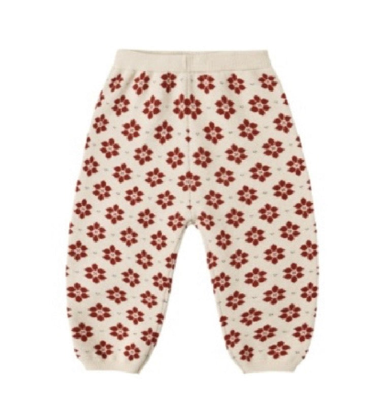 KNIT PANT POINSETTIA