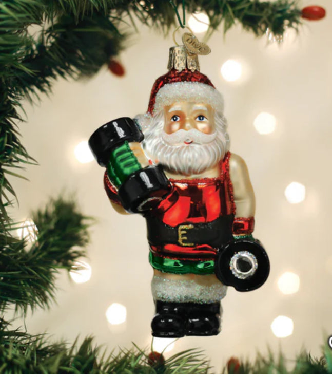 Bodybuilder Santa Ornament