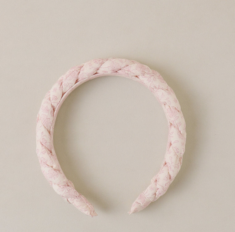BRAIDED HEADBAND  LAVENDER FLORAL