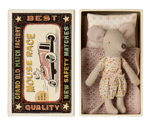 Little Sister Mouse in Matchbox- magnetic hands