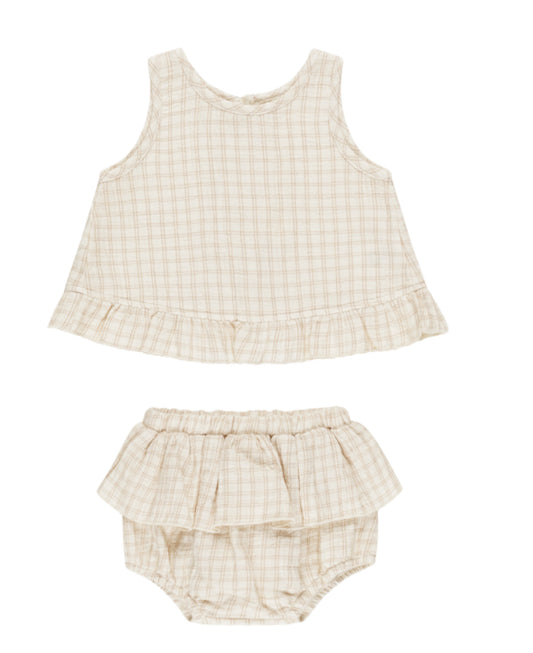 Ruffled Tulip Top + Bloomer Set || Oat Check