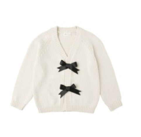 BOW CARDIGAN || NATURAL