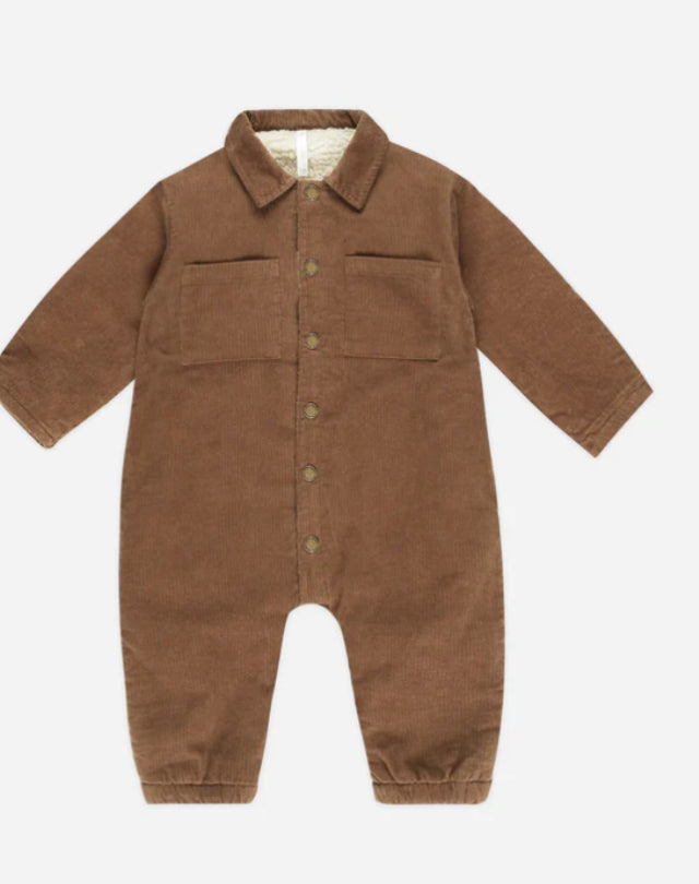 CORD BABY JUMPSUIT || SADDLE