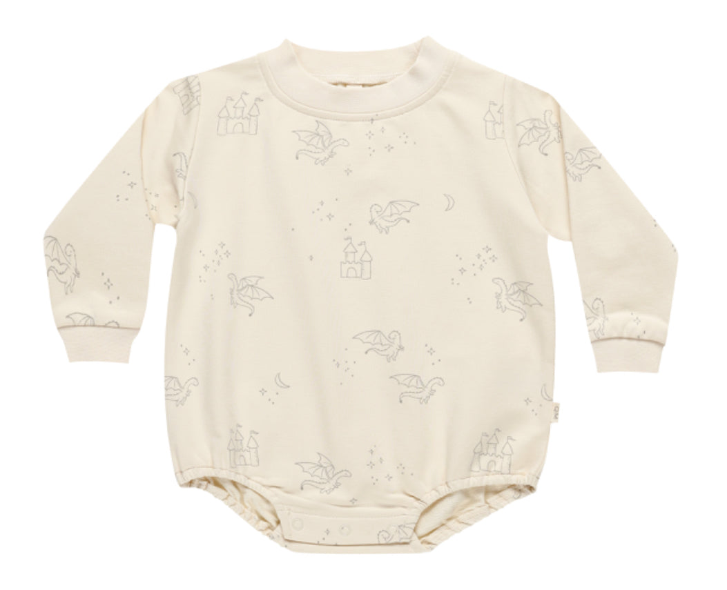 CREWNECK BUBBLE ROMPER || DRAGONS