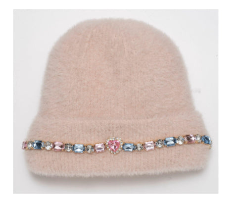 COTTON CANDY JEWELED BEANIE