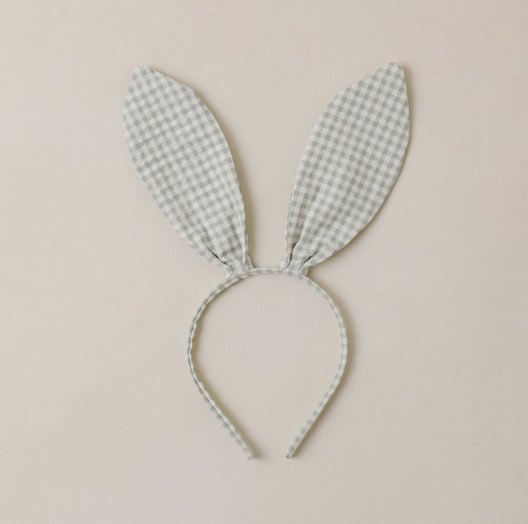 BUNNY HEADBAND EUCALYPTUS CHECK