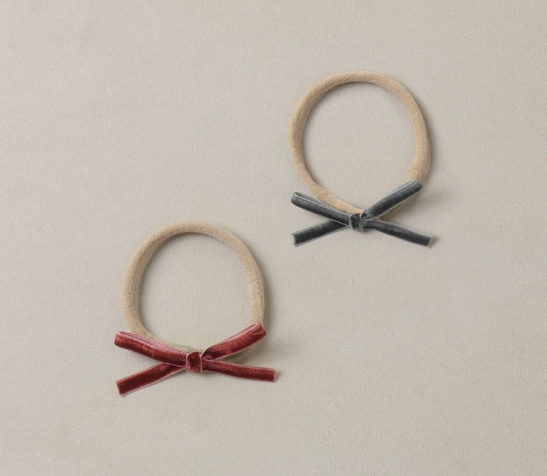 BABY BOW HEADBANDS GREEN, RUBY
