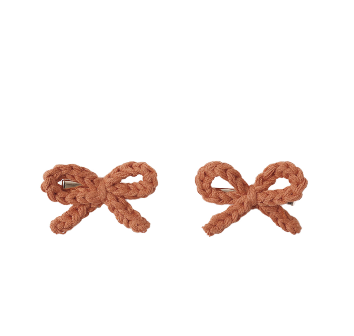 CROCHET BOW CLIPS POPPY