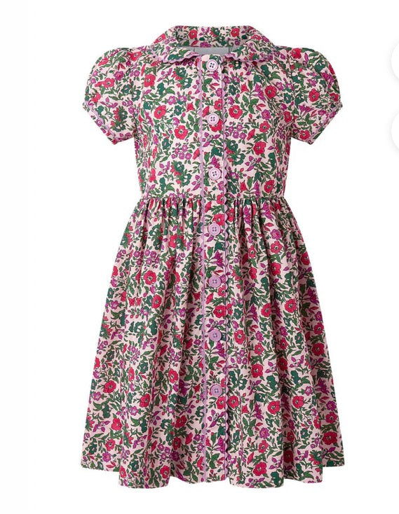 Rachel Riley London Pink Floral Button Front Dress