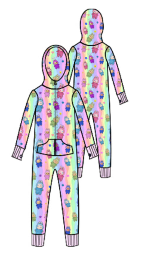 Fuzzy Labubu Plush Onesie