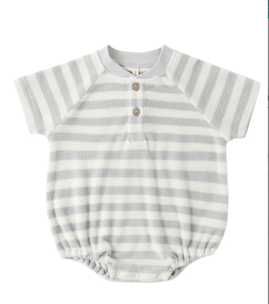 TERRY HENLEY ROMPER SKY STRIPE